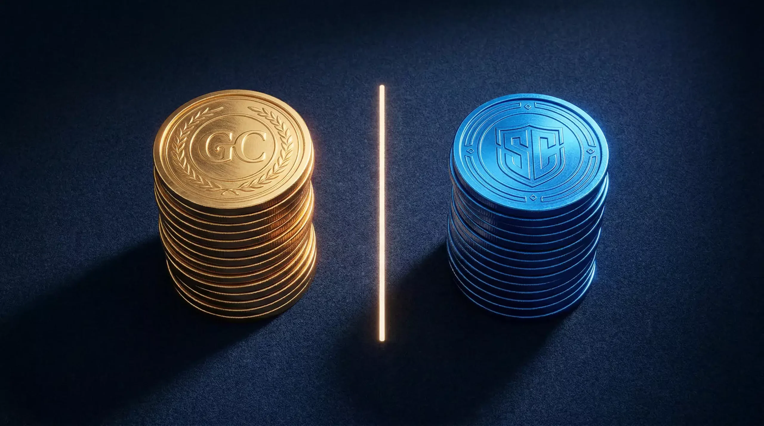 Gold Coins versus Sweeps Coins comparison showing dual currency system