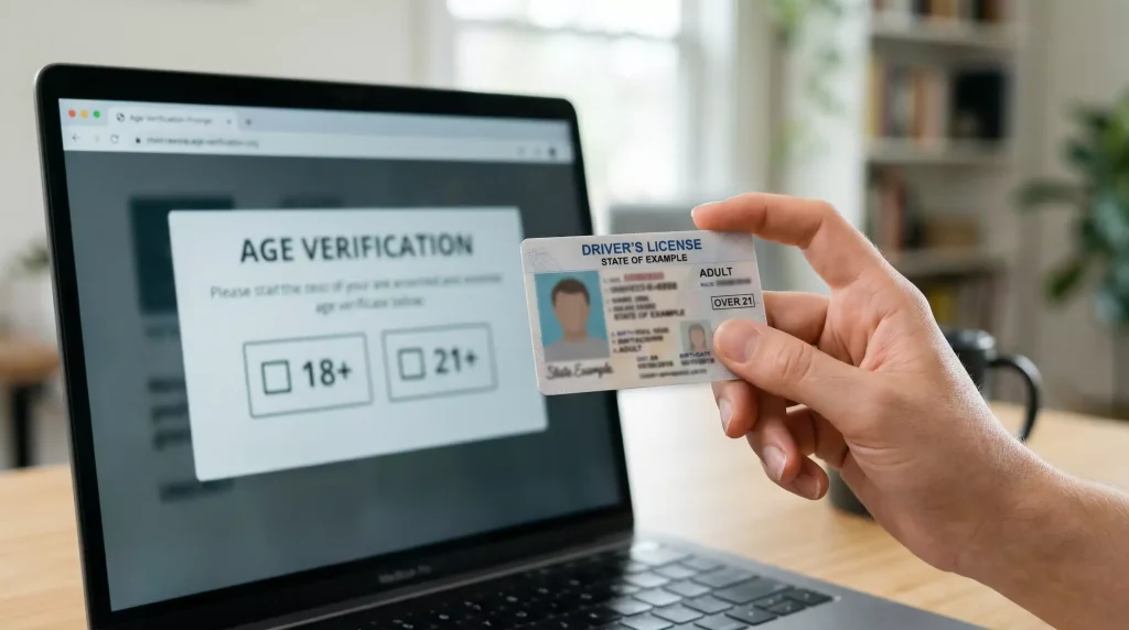 ID card and age verification check for sweepstakes casino access